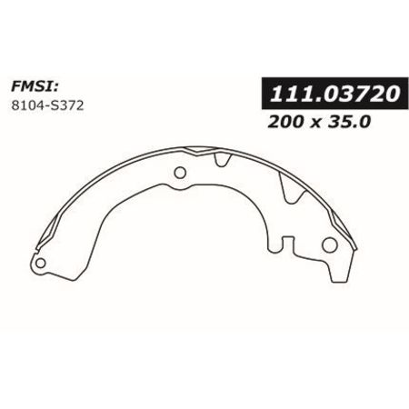CENTRIC PARTS Centric Brake Shoes, 111.03720 111.03720